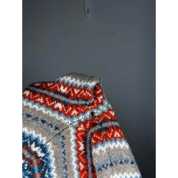 J Crew Men Size Small Sweater Fair Isle 100% Lambs Wool Crew Neck Pullover - Picture 4 of 5